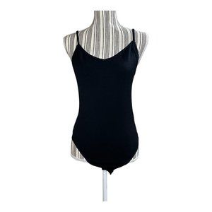 TOPSHOP Ribbed Stretchy Black Bodysuit Size 12